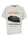 Balenciaga X Automobili Lamborghini-print Asymmetrical T-shirt In Black