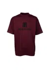 Balenciaga Bordeaux Crewneck T-shirt With Logo Print On The Front In Cotton Man In Red