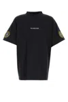 Balenciaga T-shirt Oversize In Cotone Ardesia  Uomo In Black