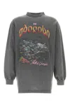 Balenciaga Mens Super Faded Wash Blk Graphic-print Oversized Cotton T-shirt Xs In Gray