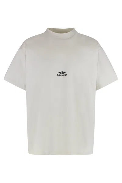 Balenciaga T-shirt 3b Sports Icon Oversize In Jersey In White
