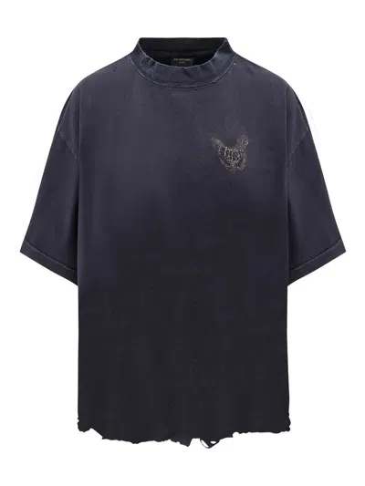Balenciaga T-shirt And Black Pole In Blue