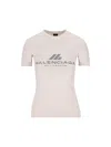 Balenciaga 'activewear' Stretch Jersey T-shirt In Beige