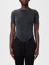 Balenciaga Washed Black Corset-style T-shirt In Gray
