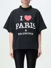 Balenciaga Crew Neck Graphic Print Unisex Top In Schwarz