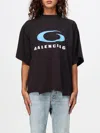 Balenciaga Cropped Distressed Printed Cotton-jersey T-shirt In Schwarz