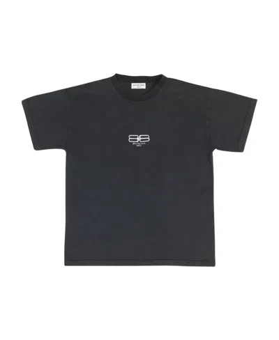 Balenciaga T-shirt Bb Paris Icon Medium Fit  Da Donna In Nero In Black