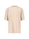 Balenciaga Rhinestone Logo T-shirt In Beige