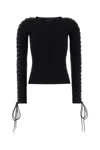 Balenciaga Eyelet Lace-up Top In Black
