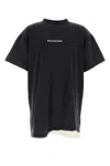 Balenciaga Back Double Black Faded Dry Jersey T-shirt In Black