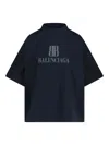 Balenciaga Black Nano Bb Cropped T-shirt In Blue