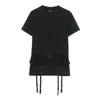 Balenciaga Women Black Crewneck T-shirt With Underwear Detail On The Waist In Cotton Woman In Black