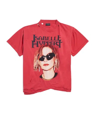 Balenciaga T-shirt Boxy Isabelle In Faded Red