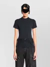 Balenciaga Women Black Crewneck T-shirt With Underwear Detail On The Waist In Cotton Woman In Black