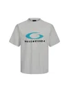 Balenciaga Loop Sports Icon Short T-shirt In Dirty White/blue