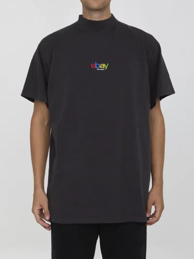 Balenciaga Ebay Vintage Cotton Jersey T-shirt In Black