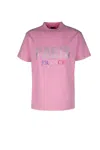 Balenciaga Paris Strass T-shirt In Faded Dirty Pink