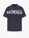 Balenciaga Tape Type Logo T-shirt In Grey