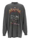 Balenciaga Mens Super Faded Wash Blk Graphic-print Oversized Cotton T-shirt Xs In Gray
