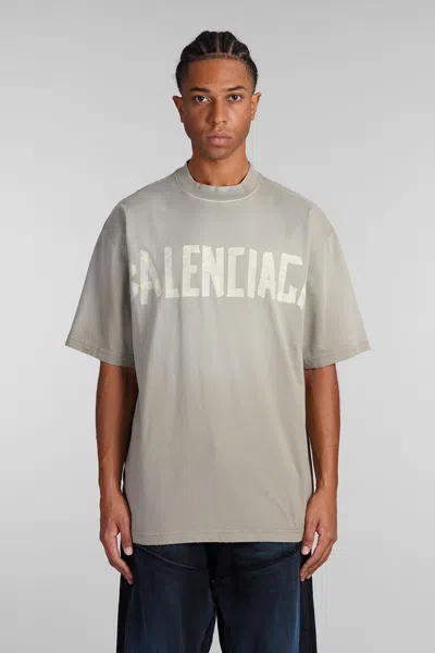 Balenciaga Tape Type Logo Print T-shirt In Verde Chiaro