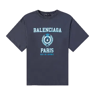 Pre-owned Balenciaga T-shirt 'marine Blue'