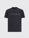 Balenciaga Men Black Crewneck T-shirt With Logo Print On The Front In Cotton Man In Blue