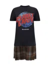 Balenciaga Layered Planet Earth Dresses Multicolor In Brown