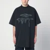 Balenciaga 3d Liquified Effect Cotton T-shirt In Black