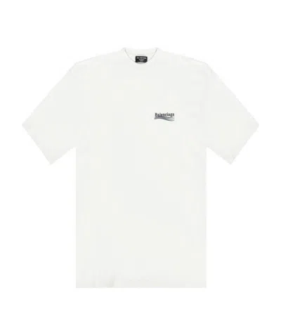 Balenciaga T-shirt Political Campaign Large Fit Da Uomo In Bianco