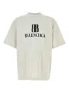 Balenciaga Bb Logo Oversized Distressed T-shirt In White