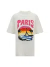 Balenciaga Graphic Printed Crewneck T-shirt In White/pink