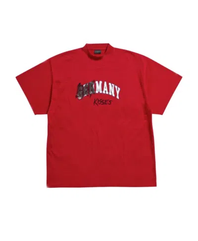 Balenciaga T-shirt With Round Neck And Short Sleeves In Red