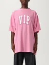 Balenciaga Pink Crewneck Logo T-shirt In Pink
