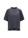 Balenciaga Black T-shirt With Logo Embroidery On The Front And Maxi Logo Lettering On The Rear In Cotton Woman