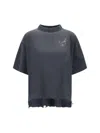 Balenciaga Black T-shirt With Logo Embroidery On The Front And Maxi Logo Lettering On The Rear In Cotton Woman