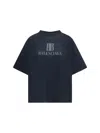 Balenciaga High-collar Black T-shirt With Logo Print