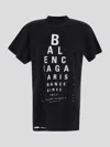 Balenciaga Eye Chart Distressed Oversize Cotton Logo Graphic T-shirt In Black