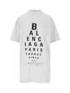 Balenciaga White T-shirt With Logo Printed On The Front And Torn Details In Cotton Woman