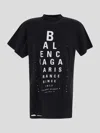Balenciaga Eye Chart Distressed Oversize Cotton Logo Graphic T-shirt In Black