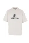 Balenciaga Bb Logo Oversized Distressed T-shirt In White