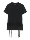 Balenciaga Lace Up Back Bow Detail T-shirt In Black