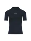 Balenciaga Men's Under Amour Mock Neck Short Sleeve T-shirt In Black