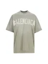 Balenciaga Crew Neck Distressed Neckline Graphic Print