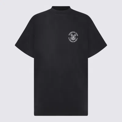 Balenciaga T-shirts And Polos In Faded Washed Black/w