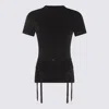 Balenciaga Women Black Crewneck T-shirt With Underwear Detail On The Waist In Cotton Woman In Black