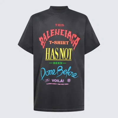 Balenciaga T-shirts And Polos Black In Washed Out Black