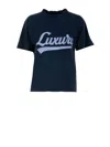 Balenciaga Embroidered Short-sleeved T-shirt In Blue