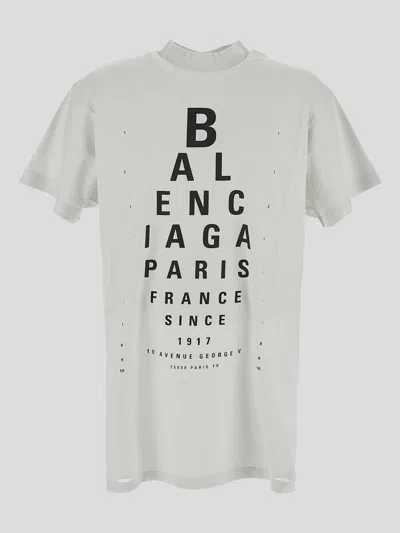 Balenciaga Optical Cotton T-shirt In Dirty White