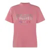 Balenciaga Paris Strass T-shirt In Faded Pink