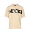 Balenciaga Men Beige Tape Type Medium Fit T-shirt In Neutral